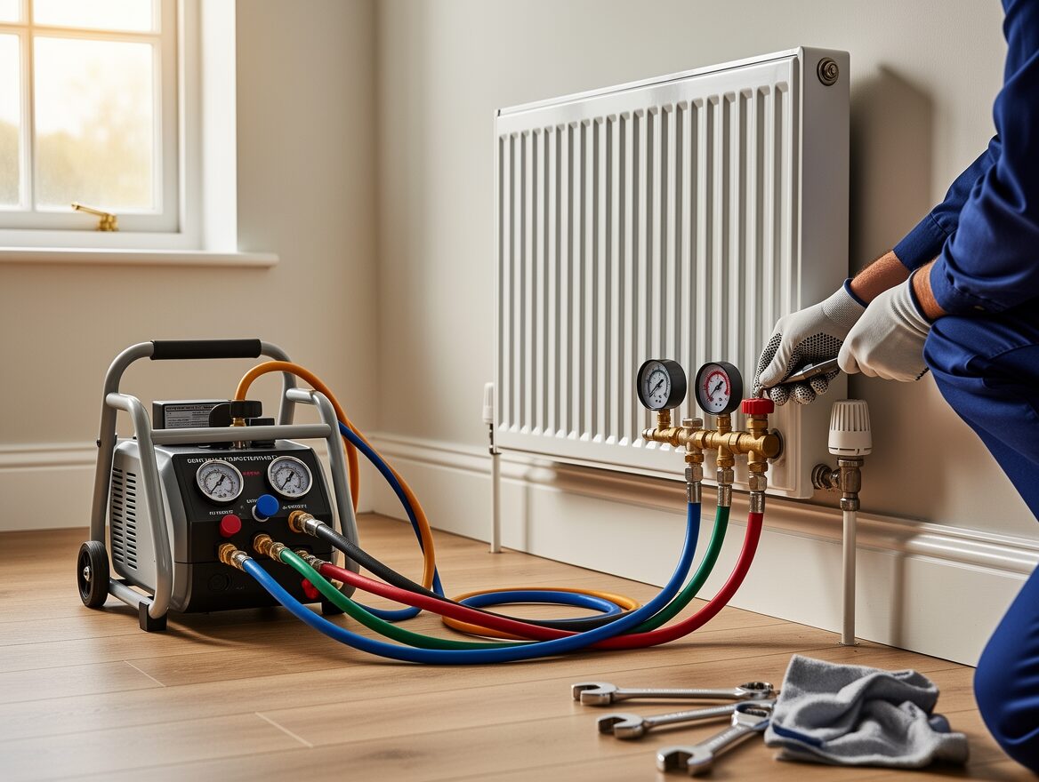 Power flushing a heating system
